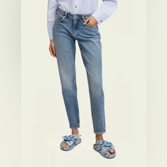 Scotch & Soda women’s The Keeper Slim Jeans in 30x30 Medium Wash mid rise denim - Picture 1 of 15